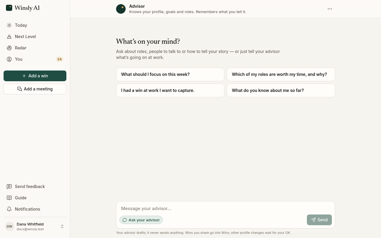 An advisor that knows your history